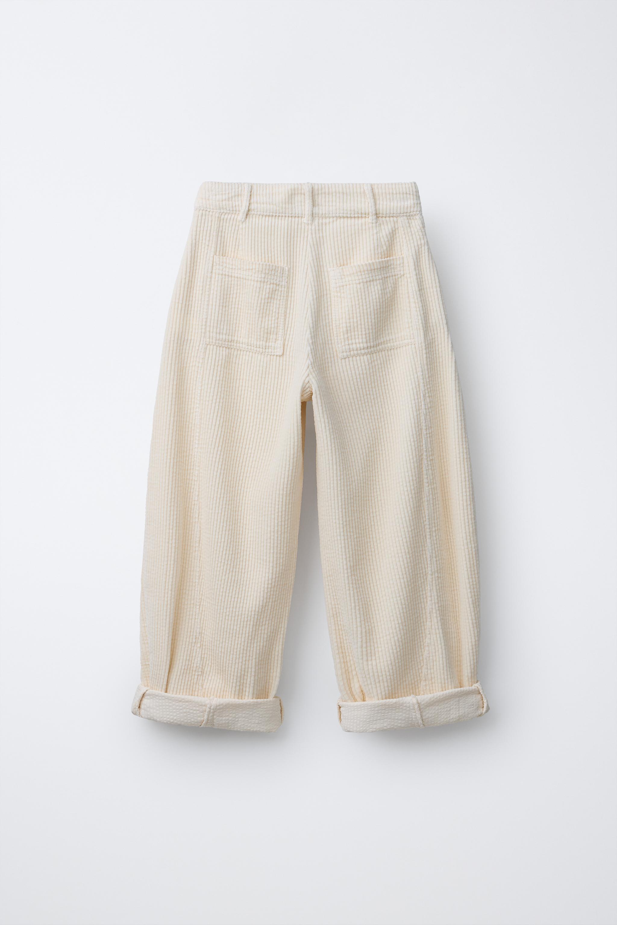 PANTALON BARREL EN VELOURS CÔTELÉ